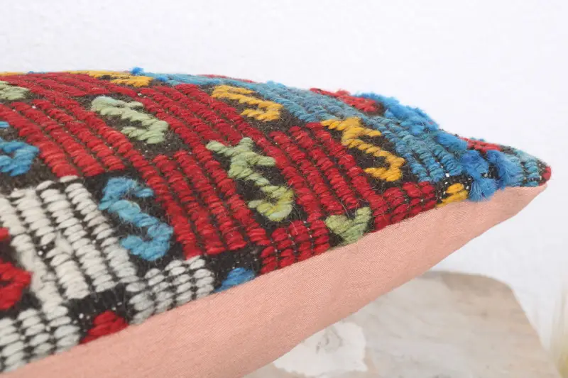 Handwoven Pillow Cover Pillow Cover, 12x20 Blue Pillow Cover, Pillow for Couch, Kilim Pillow Cover, Pillow Case, Throw Kilim Pillow - 6