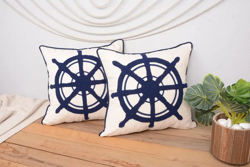 Südwestliches besticktes Wurfkissen, quadratisches Vintage-Kissen