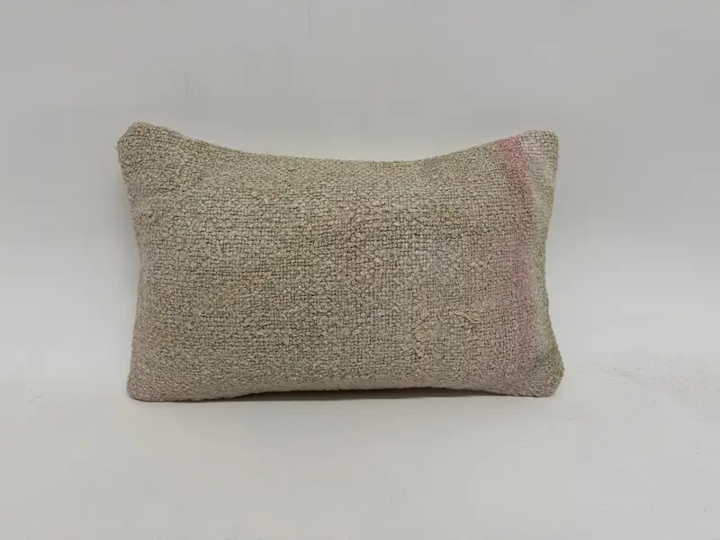 Cushion, Decorative Throw Pillow Sham, Kilim Pillow, 12x20 White Pillow Sham, Vintage Kilim Throw Pillow, Antique Pillows, Ottoman Pillow - 1