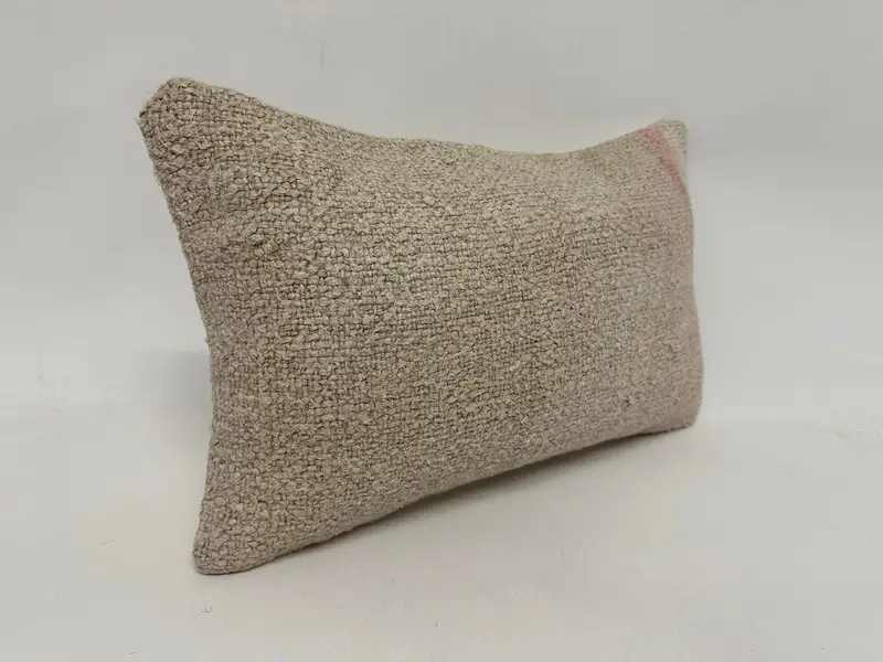 Cushion, Decorative Throw Pillow Sham, Kilim Pillow, 12x20 White Pillow Sham, Vintage Kilim Throw Pillow, Antique Pillows, Ottoman Pillow - 3