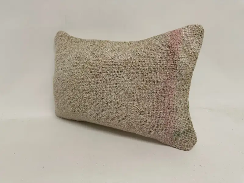 Cushion, Decorative Throw Pillow Sham, Kilim Pillow, 12x20 White Pillow Sham, Vintage Kilim Throw Pillow, Antique Pillows, Ottoman Pillow - 4