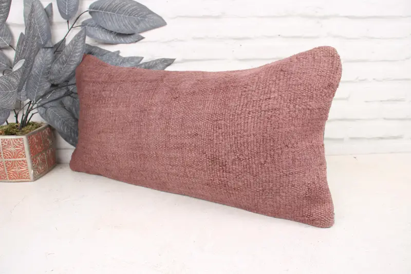 Bed Pillow Case, 12x24 Brown Cushion Case, Pillow Case, Sofa Pillow, Throw Kilim Pillow, Vintage Pillow, Turkish Kilim Pillow - 4