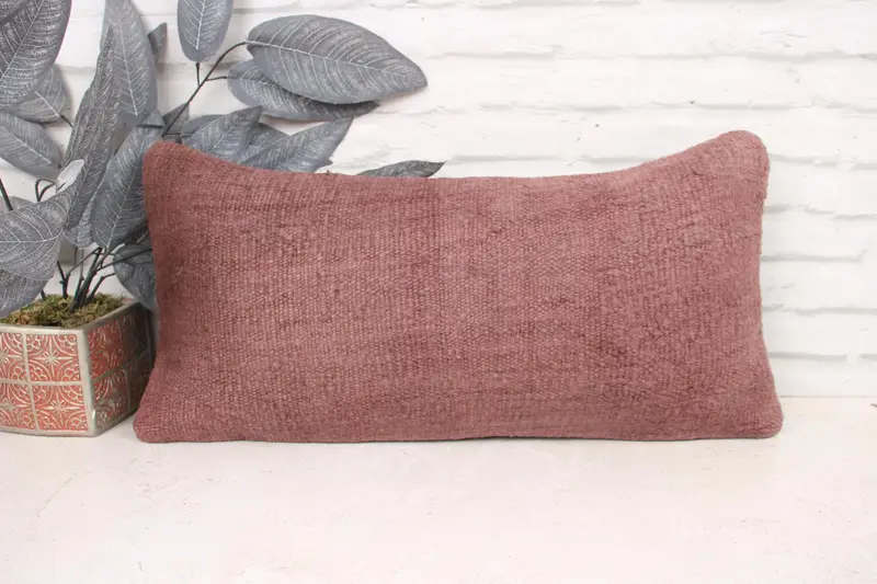 Bed Pillow Case, 12x24 Brown Cushion Case, Pillow Case, Sofa Pillow, Throw Kilim Pillow, Vintage Pillow, Turkish Kilim Pillow - 1