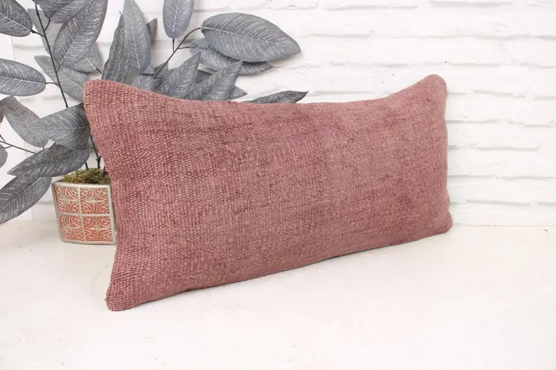 Bed Pillow Case, 12x24 Brown Cushion Case, Pillow Case, Sofa Pillow, Throw Kilim Pillow, Vintage Pillow, Turkish Kilim Pillow - 3
