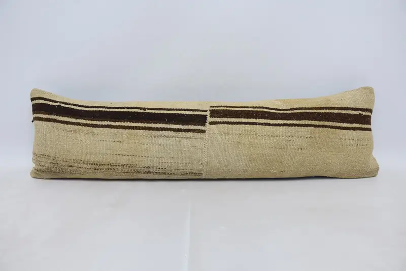 Accent スローピローケース、ベージュモロッコ 12x42 インチ枕カバー - 1