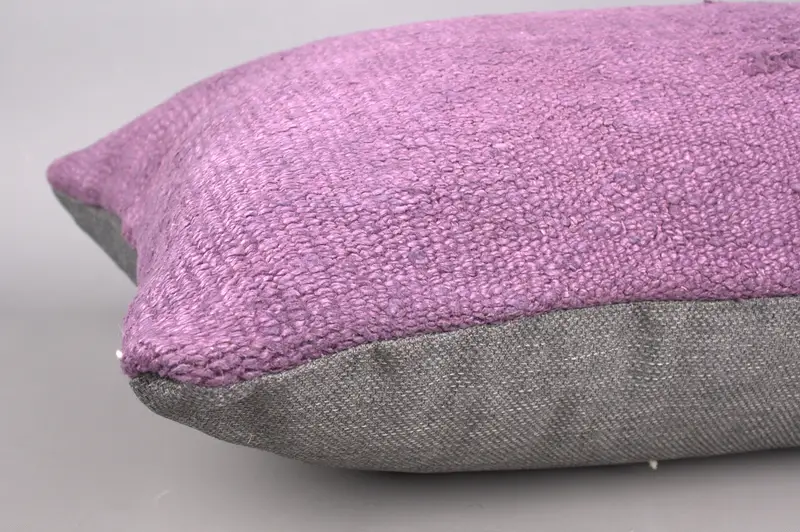 Designer Throw Pillow Sham, Square Throw Pillow Case, Kilim Cushion Sham, 16x43 Purple Cushion Cover, Interior Designer Pillow, Kilim Pillow, Pillow - 5