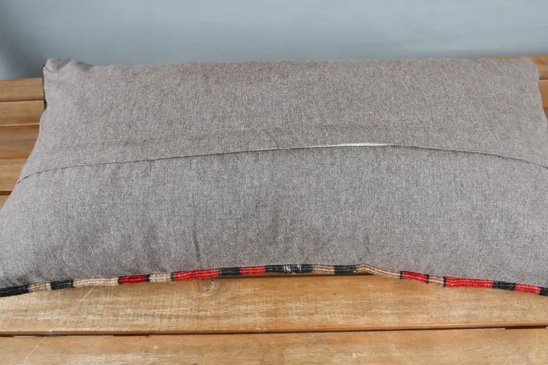 Cushion Cover, Turkish Pillow, Antique Pillows, Wool Kilim Pillow Cushion Cover, 12x24 Red Pillow Sham, Farmhouse Cushion Cover, Pillow for Sofa - 5