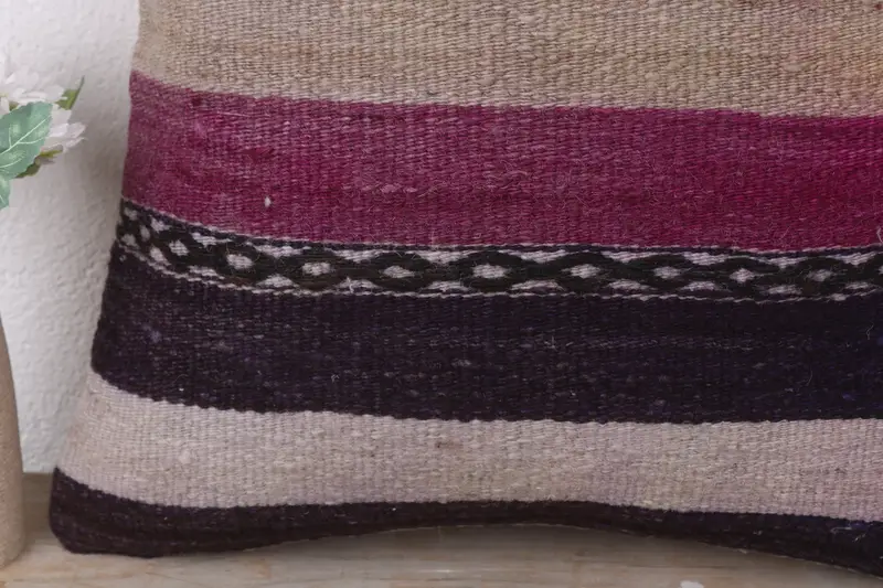 Vintage Kilim Throw Pillow, Pillow Cover, Rustic Cushion Cover, Pillow for Sofa, 16x16 Red Pillow, Patio Cushion Case, Throw Kilim Pillow - 3