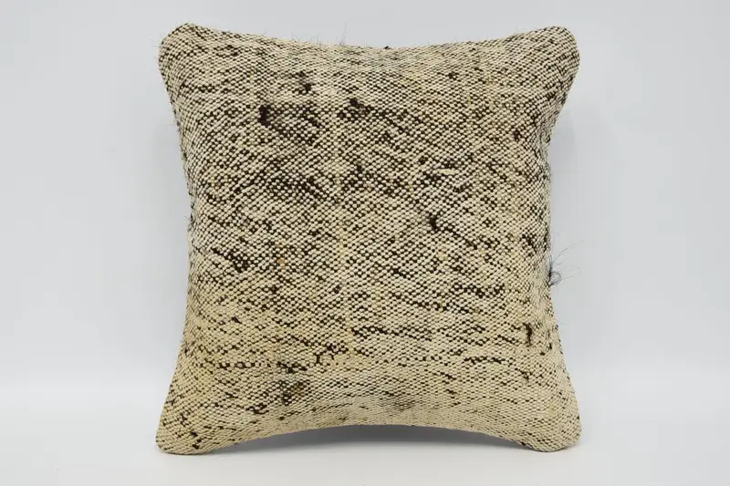 Beige Vintage Plaid Cushion, 12x12 inch Coastal Gift Pillowcase - 1