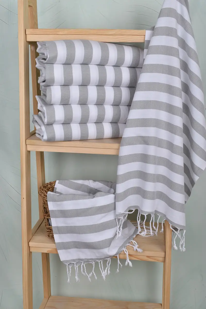 Monogram Towels, 44x20 Cotton Striped Towel, Bridal Shower Favor, Personalized Dish Towel, Turkish Hand Towel, Personalized Gifts, Bulk Order Towel - 3