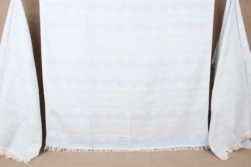 Toallas turcas de playa personalizadas azul bebé, beige, algodón orgánico, 40 x 71 pulgadas