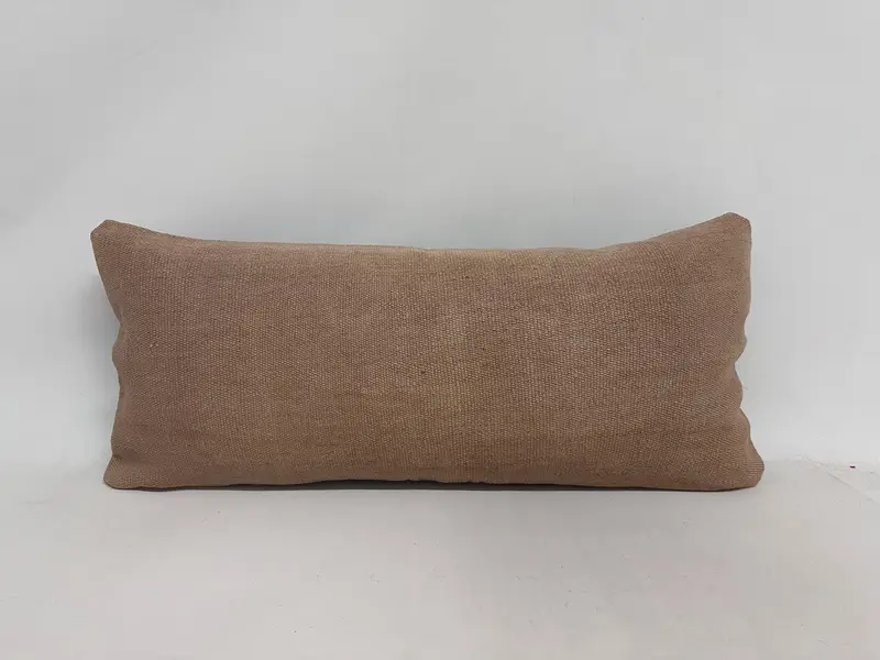 Vintage Kilim Pillow, Ottoman Pillow Sham, Kilim Pillow Cover, Cushion, Comfy Throw Pillow Sham, 16x36 Beige Pillow Sham, Pillow for Sofa - 1