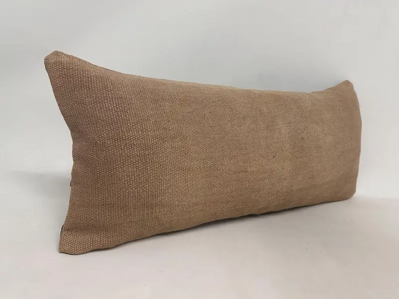 Vintage Kilim Pillow, Ottoman Pillow Sham, Kilim Pillow Cover, Cushion, Comfy Throw Pillow Sham, 16x36 Beige Pillow Sham, Pillow for Sofa - 3