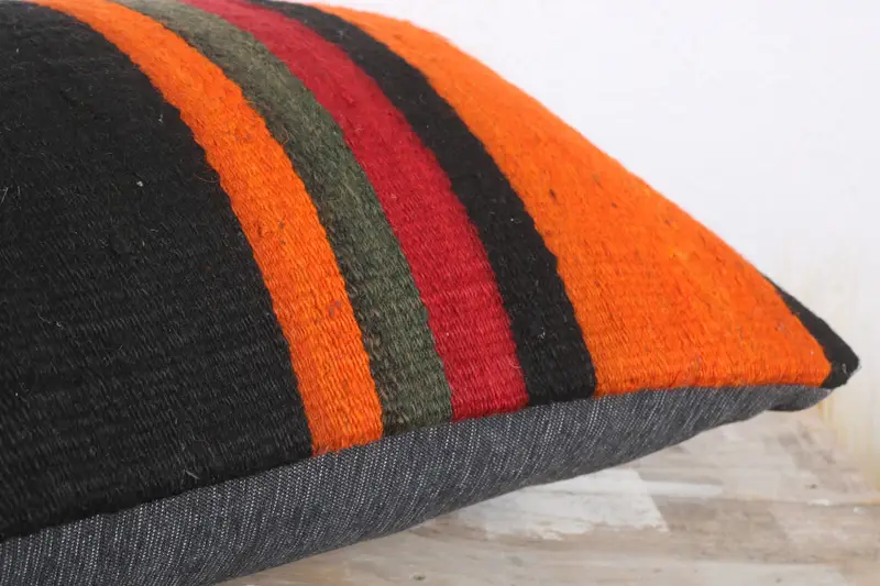 12x20 Red Cushion Cover, Handmade Rug Seat Pillow, Boho Pillow, Handmade Kilim Cushion, Ethnical Kilim Rug Pillow, Pillow Case, Comfy Throw Cushion - 6