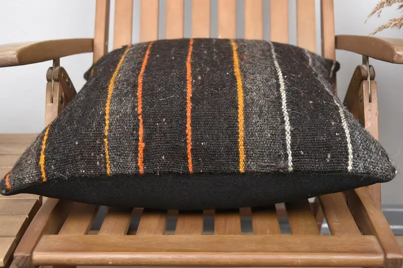 Vintage Throw Cushion, Cushion Cover, 20x20 Brown Pillow, Vintage Kilim Pillow, Home Decor Pillow, Pillow for Sofa, Boho Chic Cushion Cover - 5