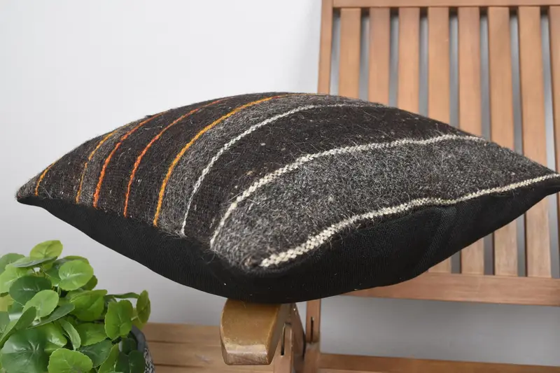 Vintage Throw Cushion, Cushion Cover, 20x20 Brown Pillow, Vintage Kilim Pillow, Home Decor Pillow, Pillow for Sofa, Boho Chic Cushion Cover - 6