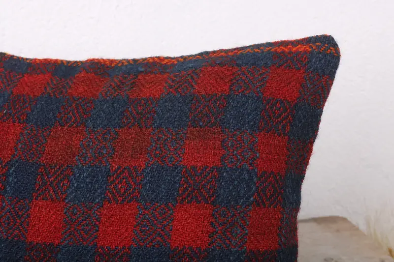 Southwestern Pillow Case, Pillow Case, Gift Pillow, Pillow for Sofa, Vintage Pillow, 12x24 Red Pillow Sham, Handmade Rug Seat Cushion - 5
