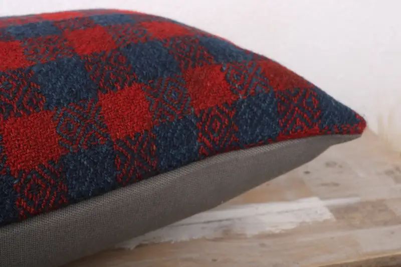 Southwestern Pillow Case, Pillow Case, Gift Pillow, Pillow for Sofa, Vintage Pillow, 12x24 Red Pillow Sham, Handmade Rug Seat Cushion - 6