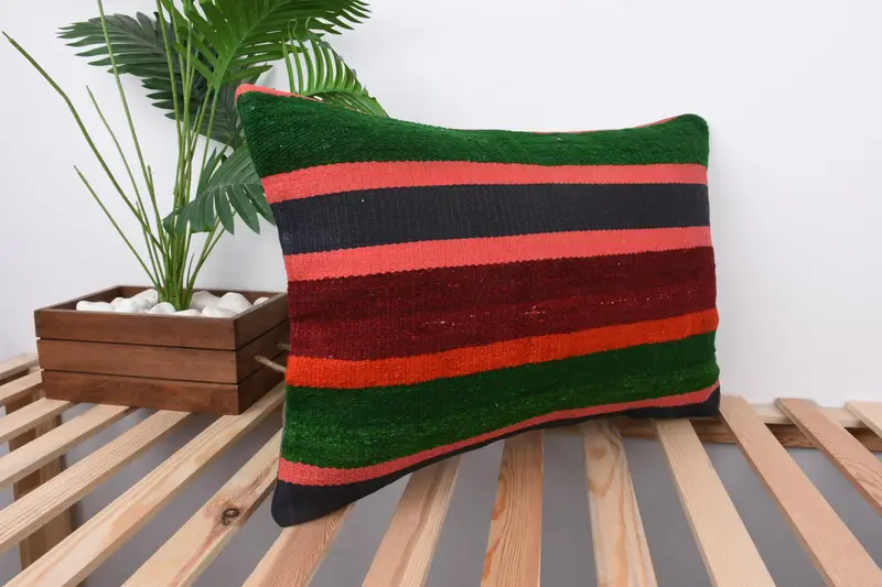 16x24 Red Pillow Cover, Throw Kilim Pillow, Pillow, Kilim Pillow, Vintage Kilim Pillow, Handwoven Pillow Cover Cushion Case - 4