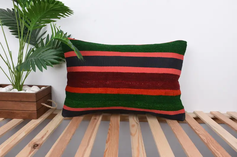 16x24 Red Pillow Cover, Throw Kilim Pillow, Pillow, Kilim Pillow, Vintage Kilim Pillow, Handwoven Pillow Cover Cushion Case - 1