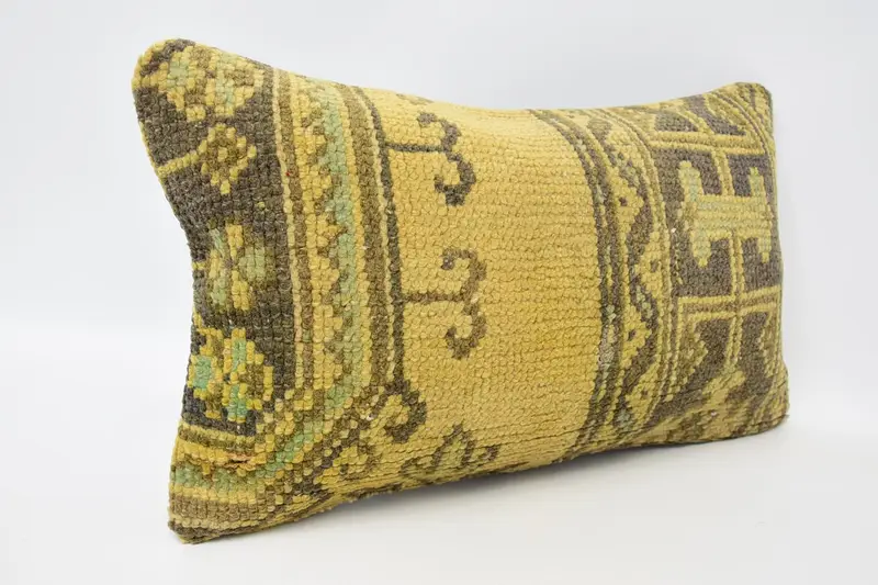 12x20 Yellow Pillow, Kilim Pillow Cover, Turkish Pillow, Bohemian Cushion Cushion, Antique Pillows, Accent Throw Pillow, Pillow Sham - 3