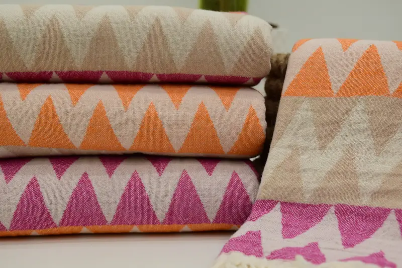 Absorbent Turkish towel, Merry Christmas Gifts, Bachelorette Party Gift, 70x40 Cotton Zigzag Design Towel, Organic Cotton Towel, Hammam towel - 5