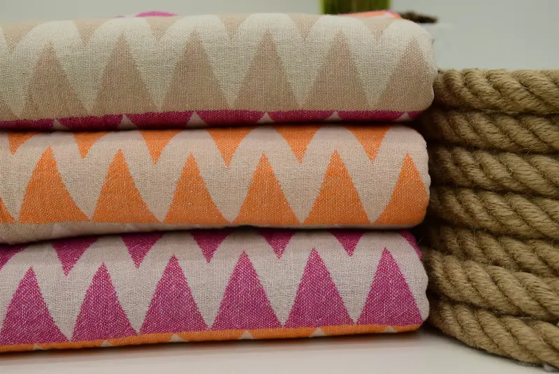 Absorbent Turkish towel, Merry Christmas Gifts, Bachelorette Party Gift, 70x40 Cotton Zigzag Design Towel, Organic Cotton Towel, Hammam towel - 4