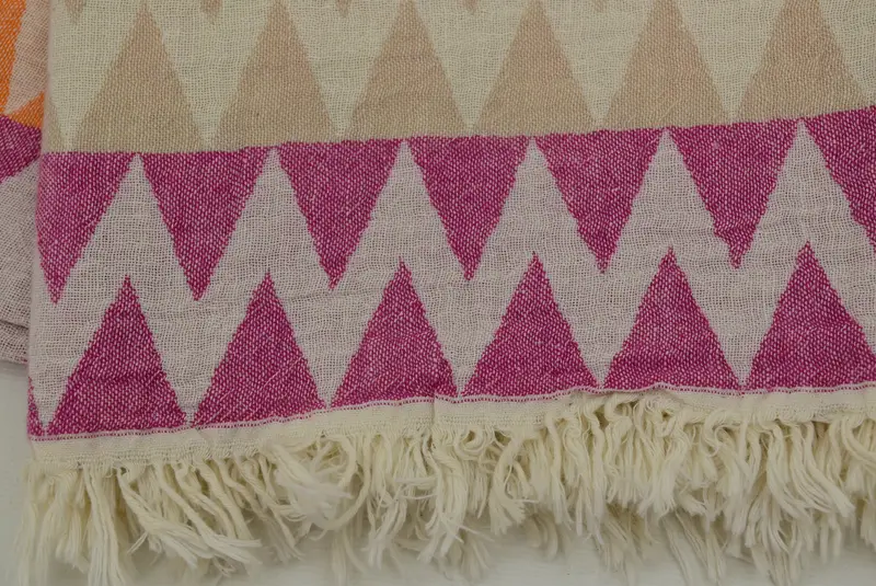 Absorbent Turkish towel, Merry Christmas Gifts, Bachelorette Party Gift, 70x40 Cotton Zigzag Design Towel, Organic Cotton Towel, Hammam towel - 8