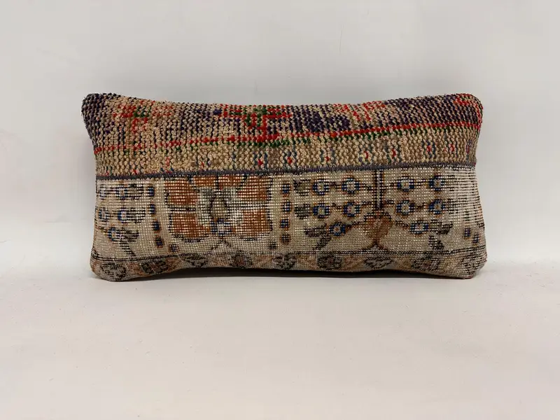 Boho Pillow, Pillow Sham, 12x24 Beige Pillow Case, Garden Cushion Cover, Interior Designer Pillow, Outdoor Bolster Cushion, Vintage Pillow - 5