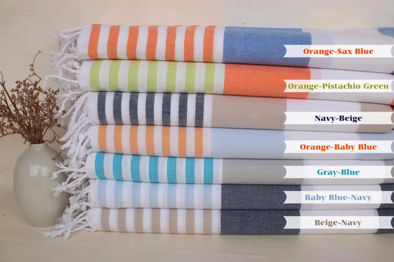 Travel towel, 70x40 Cotton Striped Towel, Peshtemal Towel, Monogram Turkish Bath Towel, Turkish Towel Beach, Pool Towels, Anniversary Gift For Her - 3