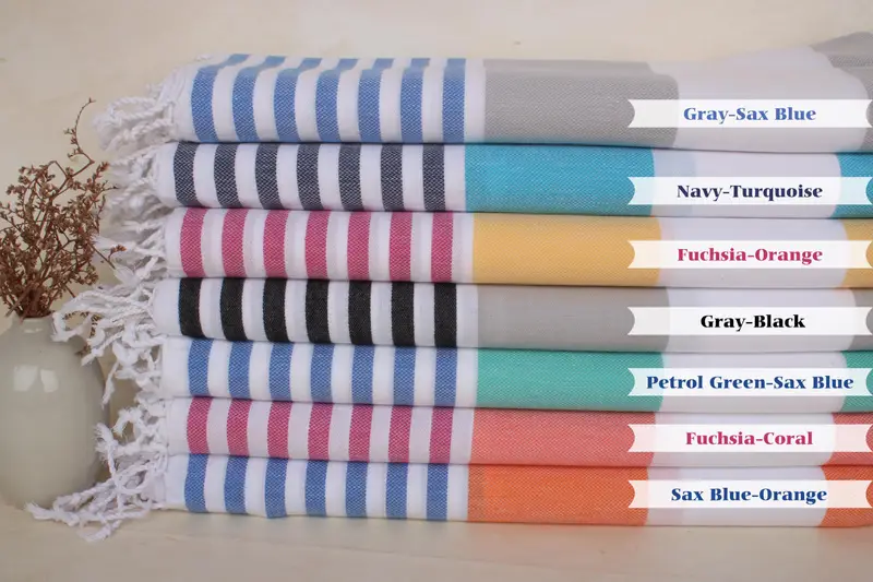 Travel towel, 70x40 Cotton Striped Towel, Peshtemal Towel, Monogram Turkish Bath Towel, Turkish Towel Beach, Pool Towels, Anniversary Gift For Her - 2