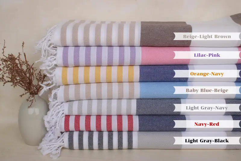 Travel towel, 70x40 Cotton Striped Towel, Peshtemal Towel, Monogram Turkish Bath Towel, Turkish Towel Beach, Pool Towels, Anniversary Gift For Her - 5