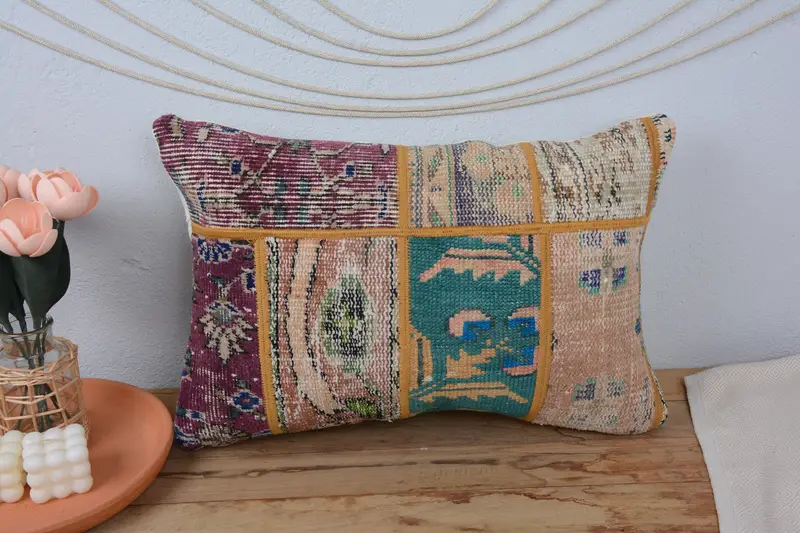 Home Decor Pillow, Pillow for Couch, Floor Pillow Case, One Of A Kind Cushion, 16x24 Green Cushion Cover, Cushion Case, Kilim Pillow Cover - 2