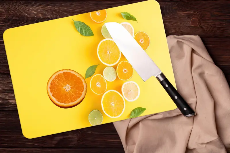 キッチン用の鮮やかなフルーツ柄の強化ガラスまな板