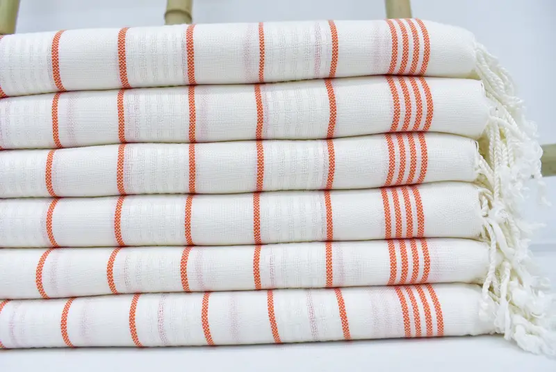 Turkish Towel Organic Bamboo, Orange, 70x40 Inches