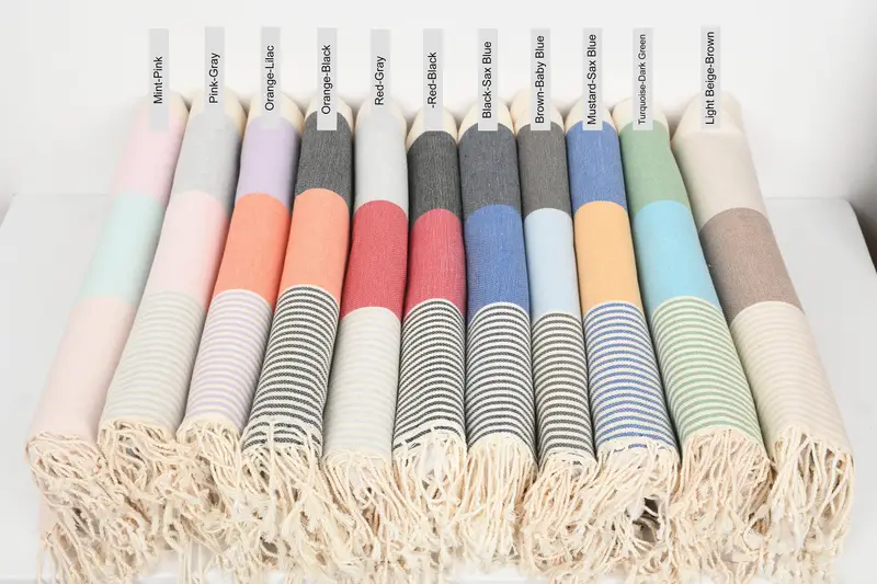 Maid Of Honor Gift, Travel Towel, 68x40 Cotton Striped Towel, Custom Wedding Gift, Monogram Beach Towel, Bridesmaid Gift, Gift For The Home Decor - 1