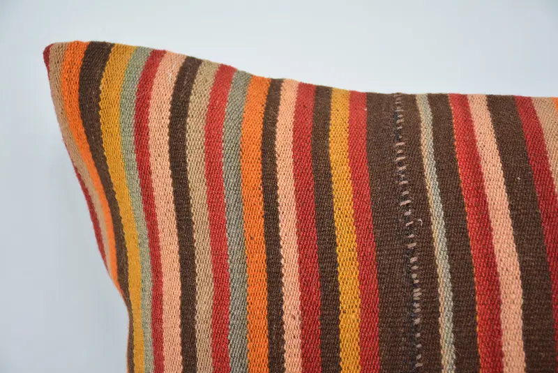 20x28 Brown Pillow Sham, Turkish Kilim Pillow, Pillow Sham, Pillow for Sofa, Natural Cushion Cover, Turkish Pillow, Bohemian Cushion Cushion - 2