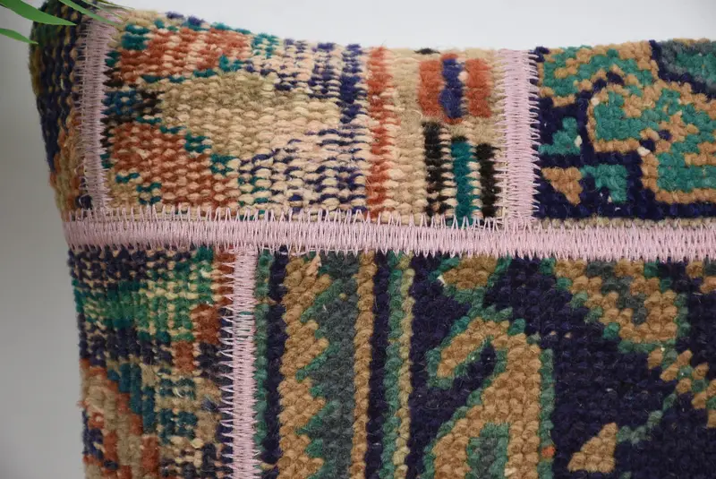 Boho Pillow Sham Cover, 16x16 Blue Pillow Case, Pillow for Couch, Interior Designer Pillow, Pastel Cushion, Cushion, Ethnic Pillow Cover Pillow Sham - 2