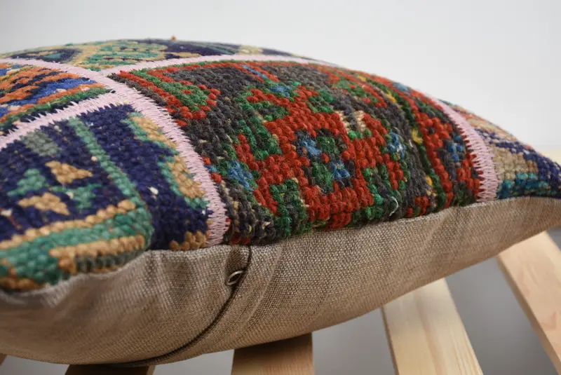 Boho Pillow Sham Cover, 16x16 Blue Pillow Case, Pillow for Couch, Interior Designer Pillow, Pastel Cushion, Cushion, Ethnic Pillow Cover Pillow Sham - 5