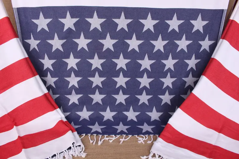 American Flag Towel Navy Blue-Red Cotton Beach Towel, 40x70 Inches