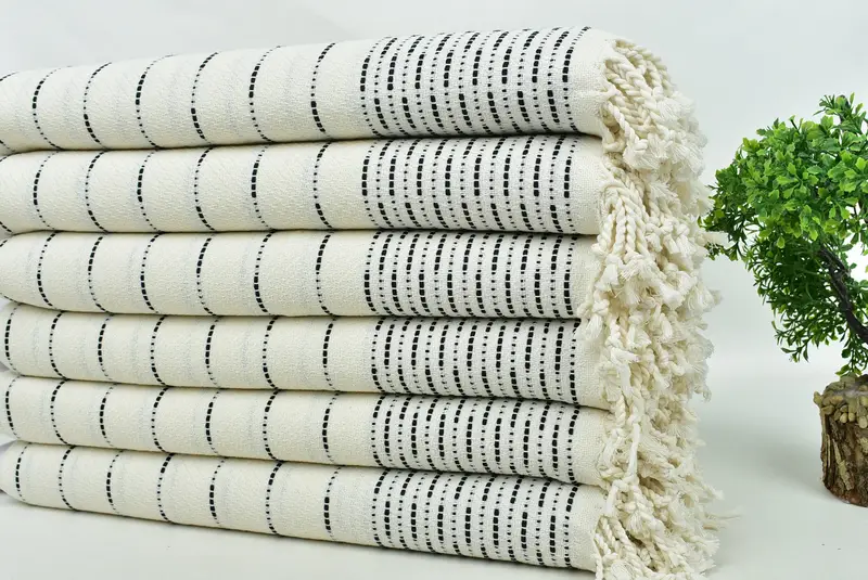 70x38 Cotton Striped Design Towel, Peshtemal beach towel with unique design, Personalized Gift For Her, Travel towel, Custom Towel, Bath towel - 3
