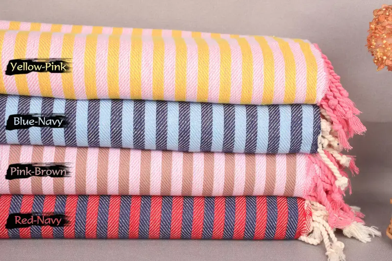 Gift For Coworker, Best spa Turkish towel for luxury home decor, 70x40 Cotton Striped Towel, Wedding Favors, Bridal Shower Gift, Best Beach Towel - 1