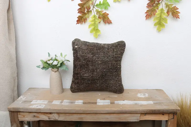 Handgefertigtes südwestliches Wurfkissen, 12x12 besticktes Leinenkissen