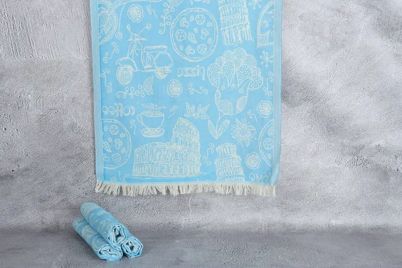 Personalized Gifts, 28x20 Cotton Italian Symbols Design Towel, Mother Of The Groom Gift, Gifts For Him, Bathroom Towels, Turkish Tea Towel - 1