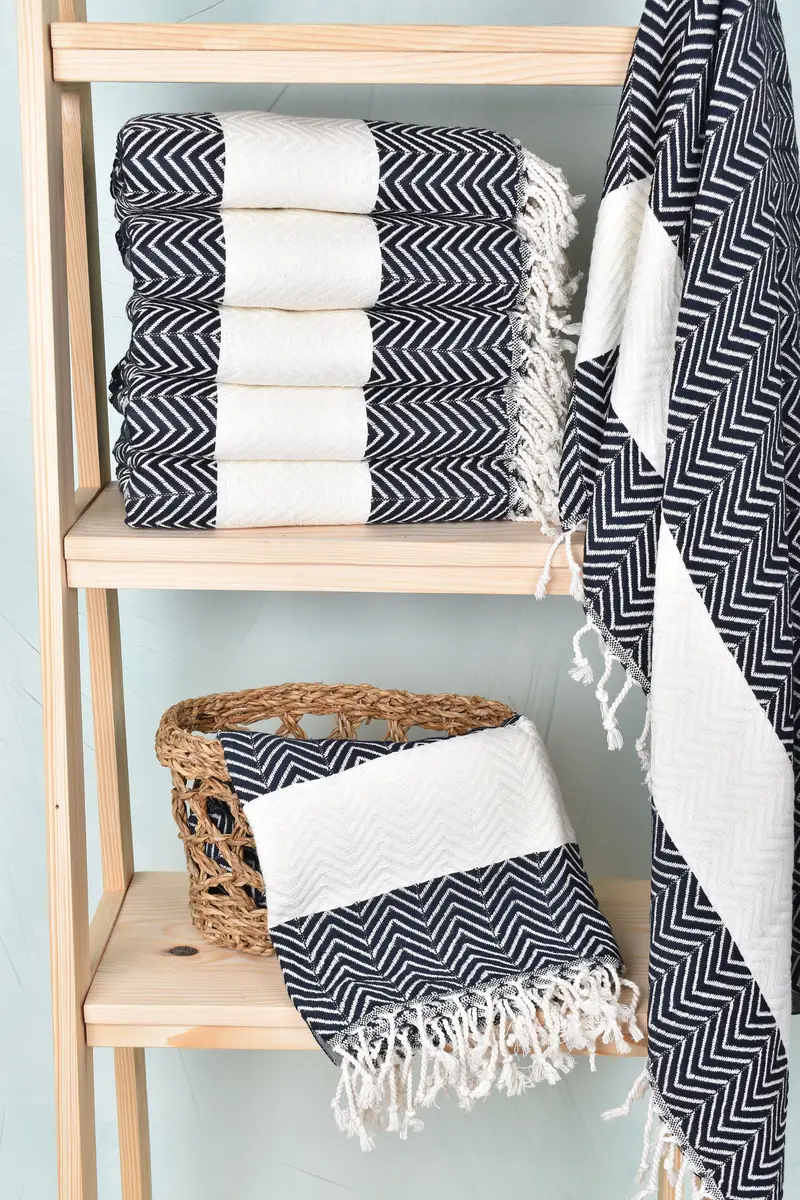 Bachelor Bachelorette Party Favors, 70x40 Cotton Zig zag Towel, Organic Turkish towel, Handmade Gift, Kids Beach Towel, Wedding Shower Gift - 3