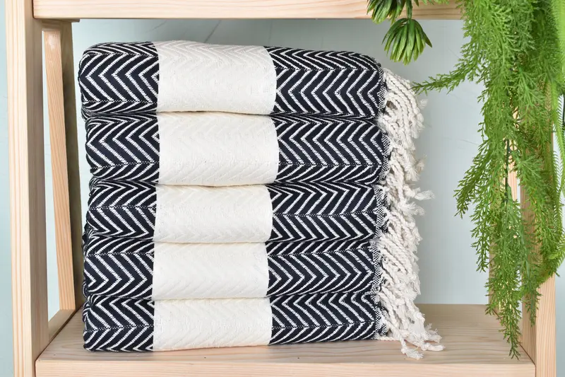 Bachelor Bachelorette Party Favors, 70x40 Cotton Zig zag Towel, Organic Turkish towel, Handmade Gift, Kids Beach Towel, Wedding Shower Gift - 2