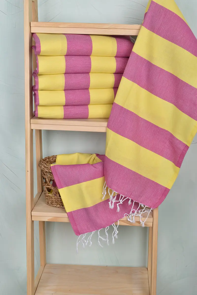 Monogrammed Hand Towel, Custom Hand Towel, Kitchen Towel, Christmas Favors, 40x20 Cotton Striped Towel, Best Friend Wedding Gift, Handmade Gift - 3
