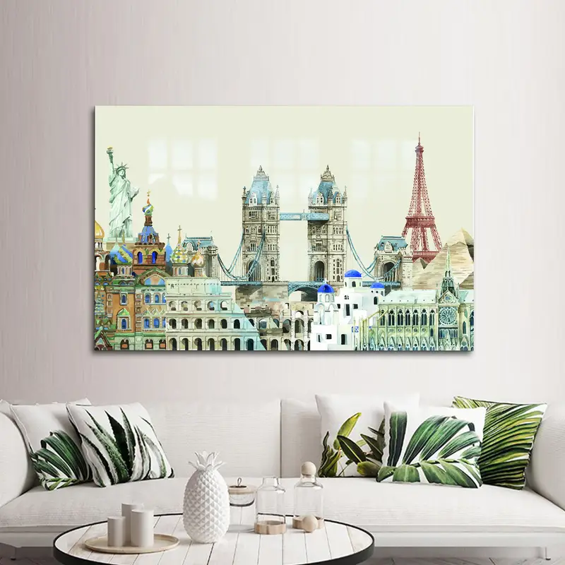 Zarif Baskılı Cam: Paris, Eyfel Kulesi, Modern Manzara