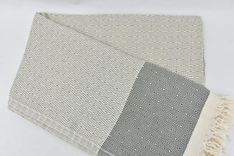 Woven Throw Blanket, Monogram Blanket, Throw Blanket for Bed, 104x80 Cotton Diamond Towel, Bridesmaid Gifts, Bachelorette Party Items - 3