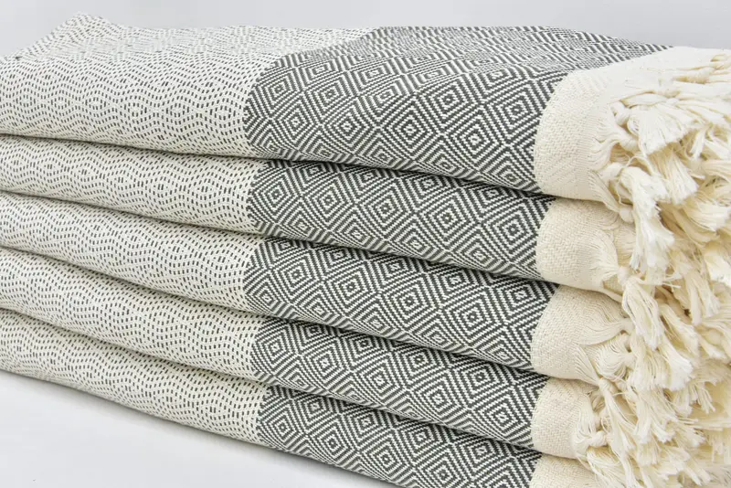 Woven Throw Blanket, Monogram Blanket, Throw Blanket for Bed, 104x80 Cotton Diamond Towel, Bridesmaid Gifts, Bachelorette Party Items - 1